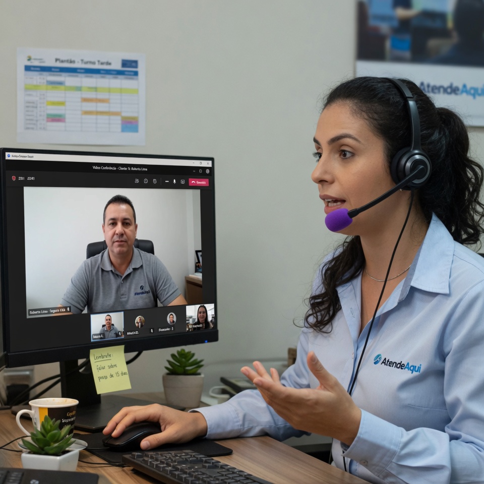 Especialista Padom em atendimento por videoconferência